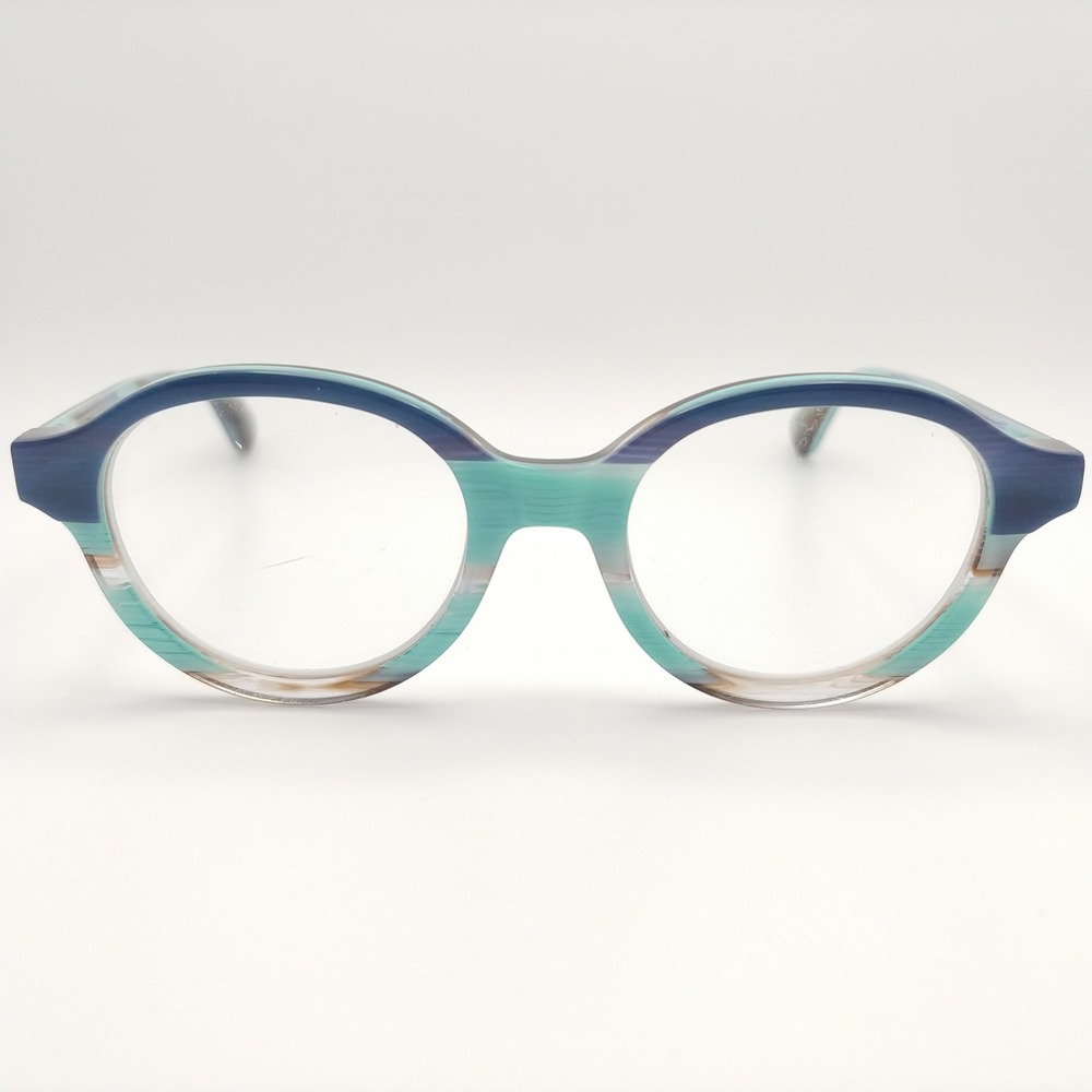 Eyebobs Readers +2.00 Women 46-19 Blue Teal Striped Well-Rounded 3447-10